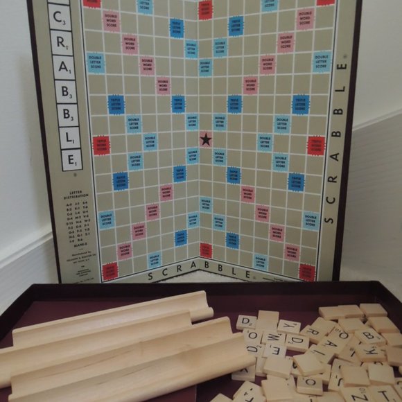Scrabble Board Game Vtg 1953 Word Game in Burgundy Box COMPLETE - Picture 3 of 12